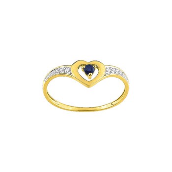 Bague femme - saphir - Or 9 Carats