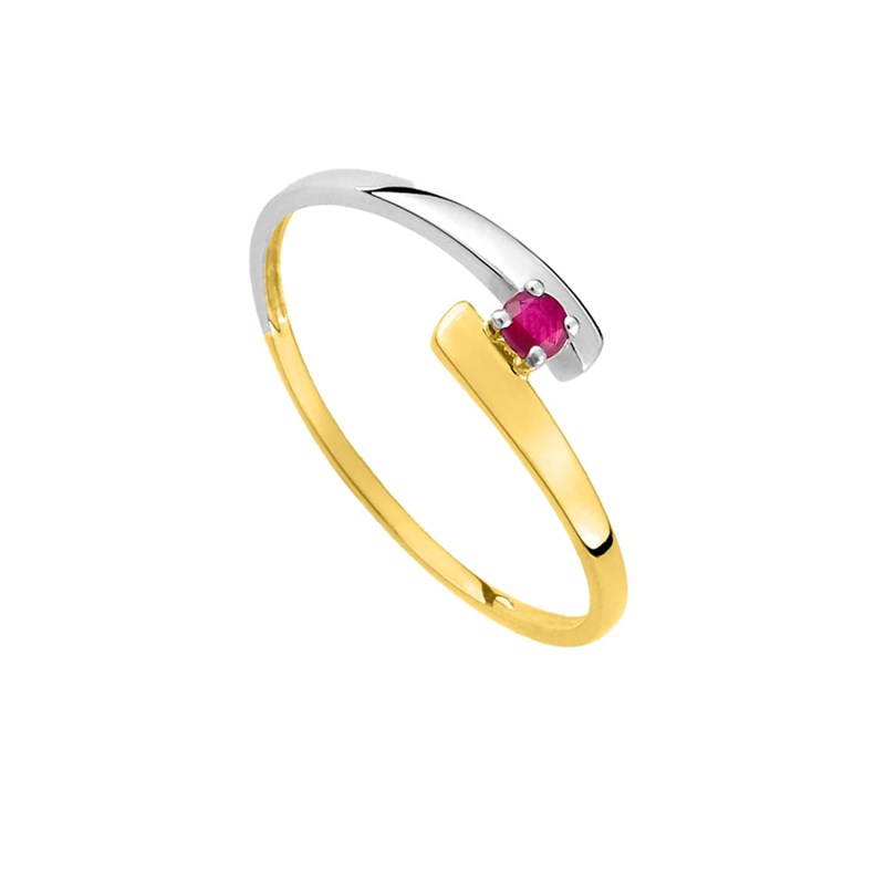 Bague femme - rubis - Or 9 Carats - vue 2