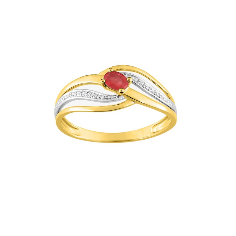 Bague femme - rubis - Or 9 Carats