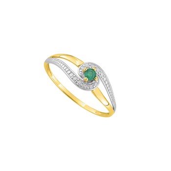 Bague femme - émeraude - Or 9 Carats
