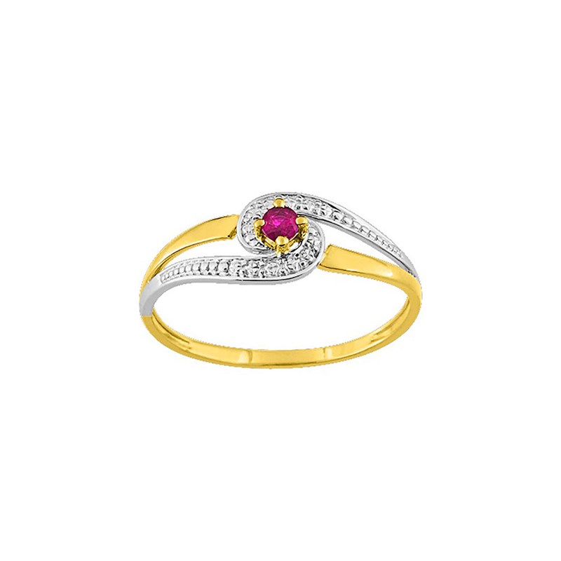 Bague femme - rubis - Or 9 Carats