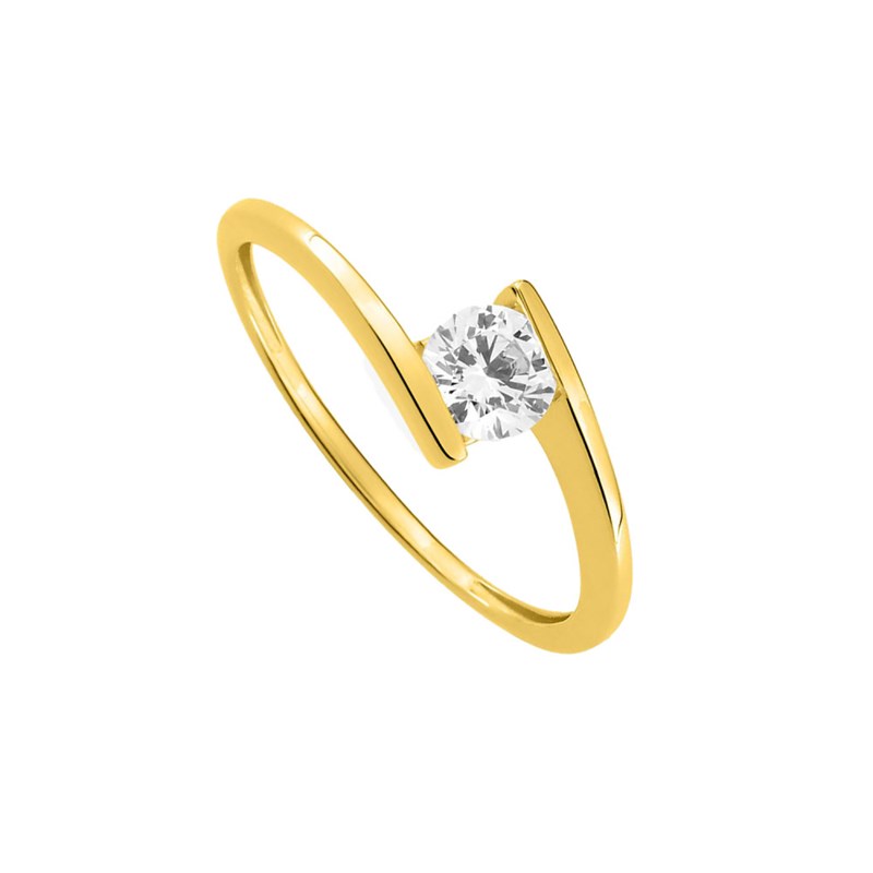 Bague femme - Oxyde de zirconium - Or 9 Carats - vue 2