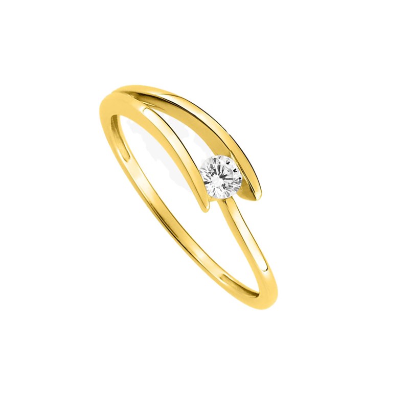 Bague femme - Oxyde de zirconium - Or 9 Carats - vue 2