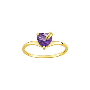 Bague femme - améthyste - Or 9 Carats