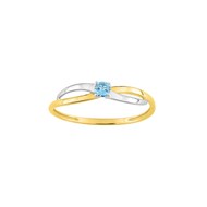 Bague femme - topaze - bicolore - Or 9 Carats