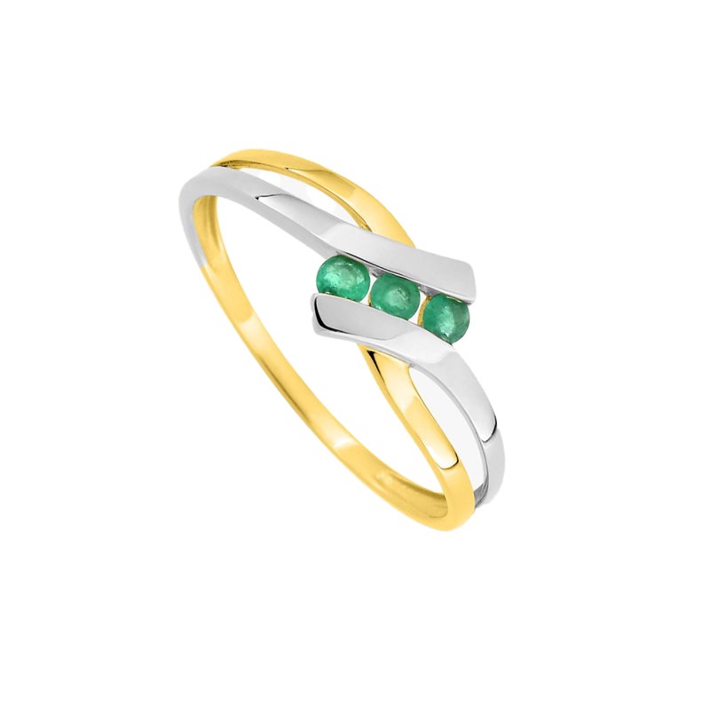 Bague femme - Emeraude - Or 9 Carats - vue 2