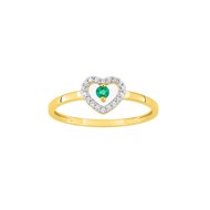 Bague femme - Emeraude - Or 9 Carats