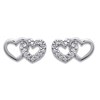 Boucles d'oreilles Femme - Argent 925 - Oxyde de zirconium - coeur - vue V1