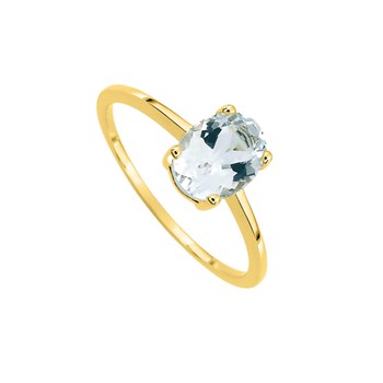 Bague Femme - aigue marine - Or 18 Carats