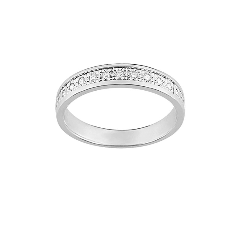 Bague Femme - Or 18 Carats - Diamant 0.10 Carats