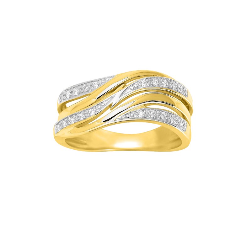 Bague Femme - Or 18 Carats - Diamant 0,09 Carats