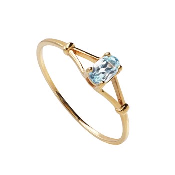 Bague Femme - aigue marine - Or 18 Carats