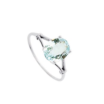 Bague Femme - aigue marine - Or 18 Carats