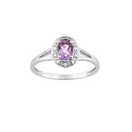 Bague Femme - Améthyste - Oxyde de zirconium - Or 18 Carats