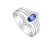 Bague Femme - Saphir - Or 18 Carats - Diamant 0,13 Carats - vue V2