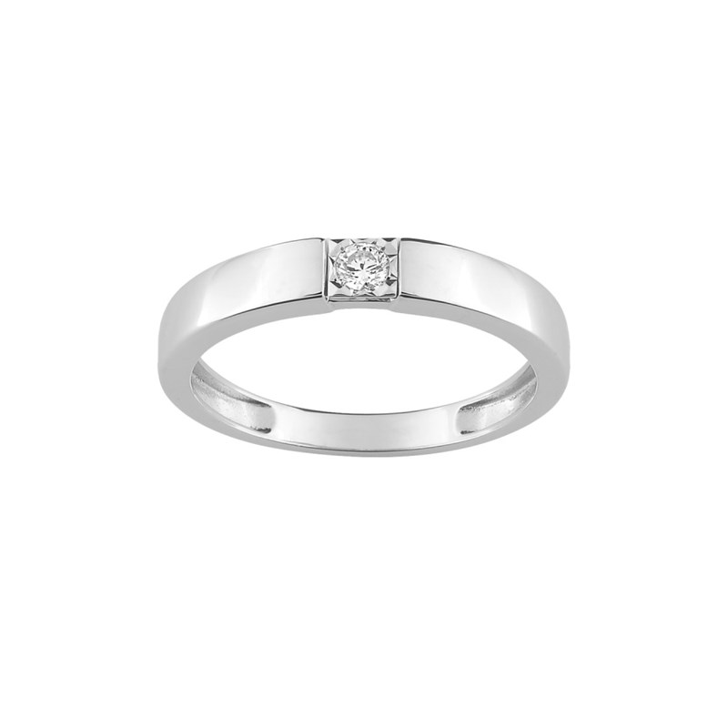 Bague Femme - Or 18 Carats - Diamant 0,06 Carats