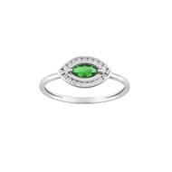 Bague Femme - Emeraude - Oxyde de zirconium - Or 18 Carats