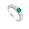 Bague Femme - Emeraude - Or 18 Carats - Diamant 0,13 Carats - vue V2