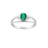 Bague Femme - Emeraude - Or 18 Carats - Diamant 0,08 Carats - vue V1