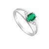 Bague Femme - Emeraude - Or 18 Carats - Diamant 0,08 Carats - vue V2