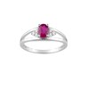 Bague Femme - Rubis - Or 18 Carats - Diamant 0,08 Carats - vue V1