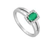 Bague Femme - Emeraude - Or 18 Carats - Diamant 0,13 Carats - vue V2