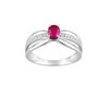 Bague Femme - Rubis - Or 18 Carats - Diamant 0,03 Carats - vue V1