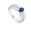 Bague Femme - Saphir - Or 18 Carats - Diamant 0,03 Carats - vue V2