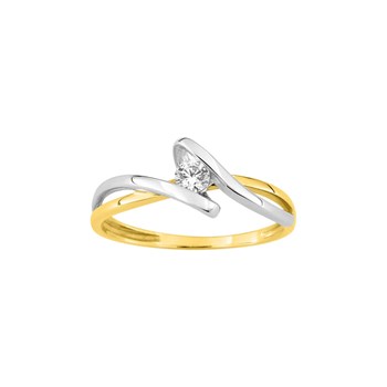 Bague Femme - Or 18 Carats - Oxyde de zirconium 0,25 Carats