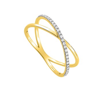 Bague Femme - Or 18 Carats - Diamant 0,11 Carats