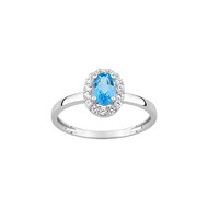 Bague Femme - Topaze - Oxyde de zirconium - Or 18 Carats