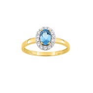 Bague Femme - Topaze - Oxyde de zirconium - Or 18 Carats