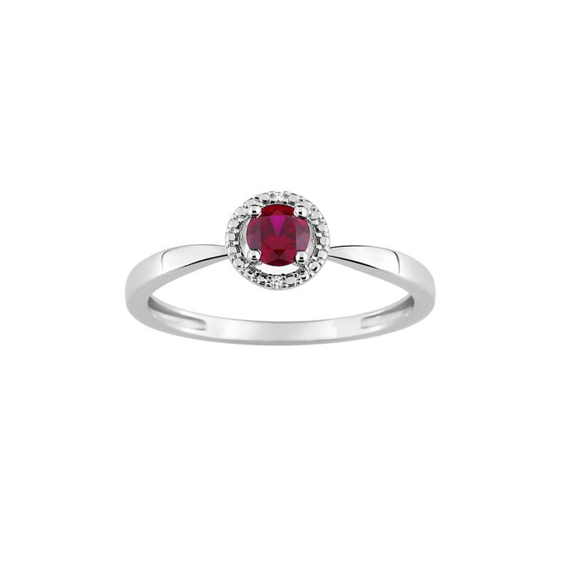 Bague Femme - Rubis - Oxyde de zirconium - Or 18 Carats