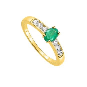 Bague Femme - Emeraude - Oxyde de zirconium - Or 18 Carats