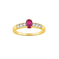 Bague Femme - Rubis - Oxyde de zirconium - Or 18 Carats