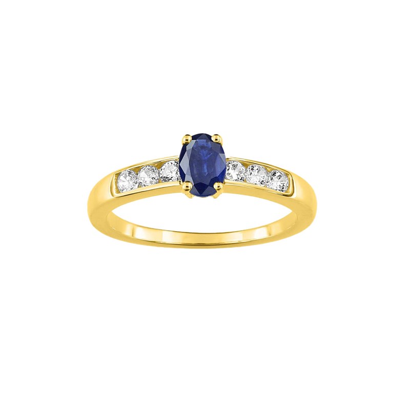 Bague Femme - Saphir - Oxyde de zirconium - Or 18 Carats