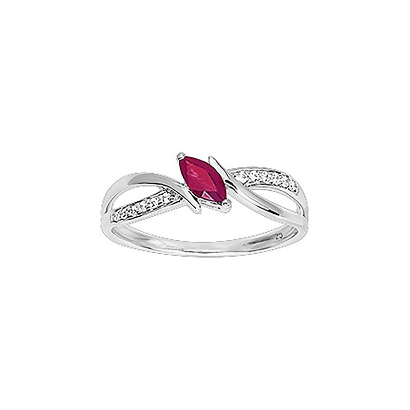 Bague Femme - Rubis - Oxyde de zirconium - Or 18 Carats