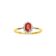 Bague Femme - Rubis - Oxyde de zirconium - Or 18 Carats