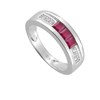 Bague Femme - Rubis - Or 18 Carats - Diamant 0,05 Carats - vue V2