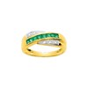 Bague Femme - Emeraude - Or 18 Carats - Diamant 0,03 Carats - vue V1