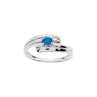 Bague Femme - Saphir - Or 18 Carats - Diamant 0,01 Carats