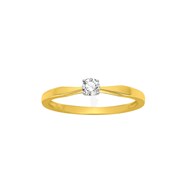 Bague Femme - Or 18 Carats - Diamant 0,14 Carats