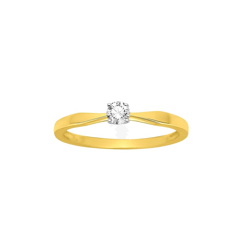 Bague Femme - Or 18 Carats - Diamant 0,14 Carats