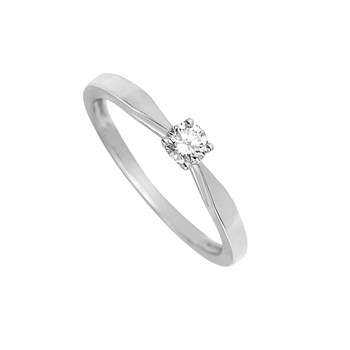 Bague Femme - Or 18 Carats - Diamant 0,18 Carats