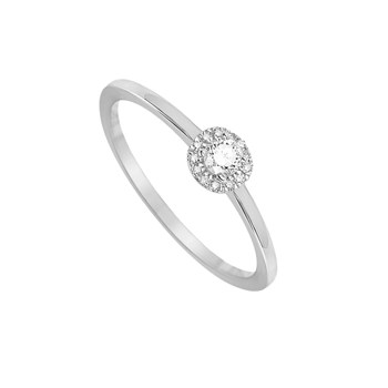 Bague Femme - Or 18 Carats - Diamant 0,15 Carats