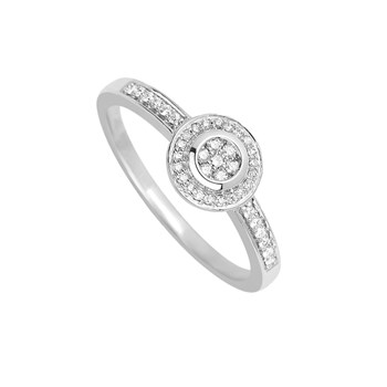 Bague Femme - Or 18 Carats - Diamant 0,15 Carats
