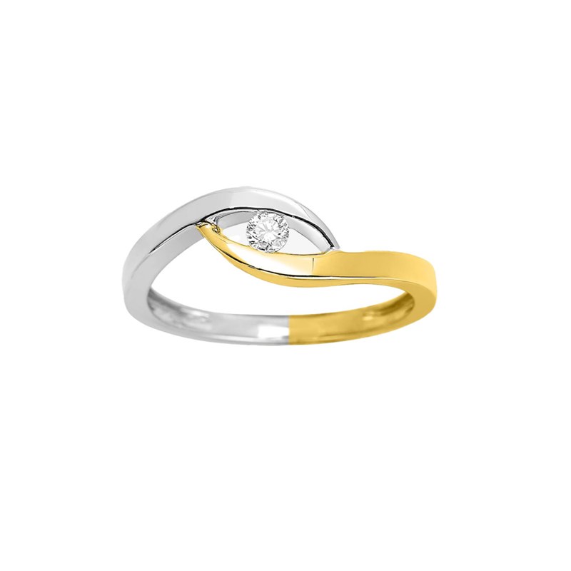 Bague Femme - Or 18 Carats - Diamant 0,08 Carats