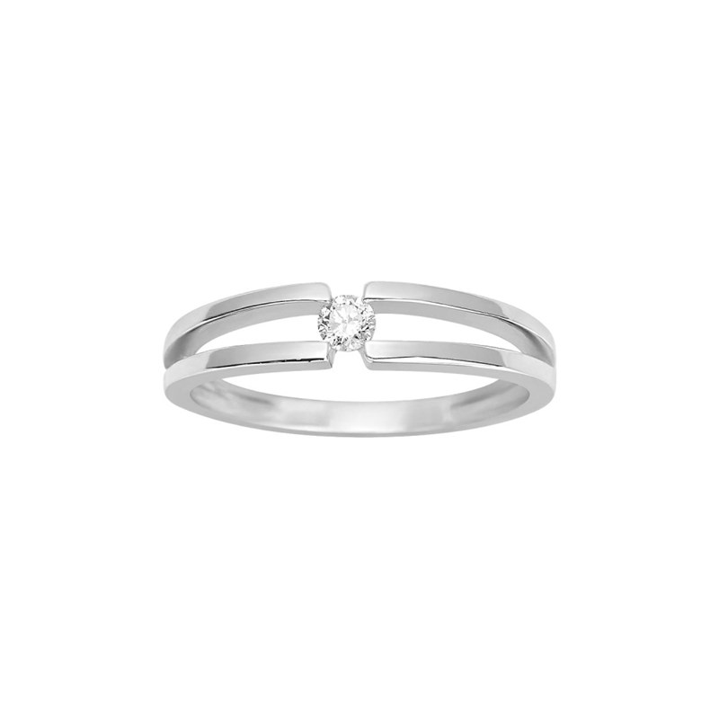 Bague Femme - Or 18 Carats - Diamant 0,08 Carats