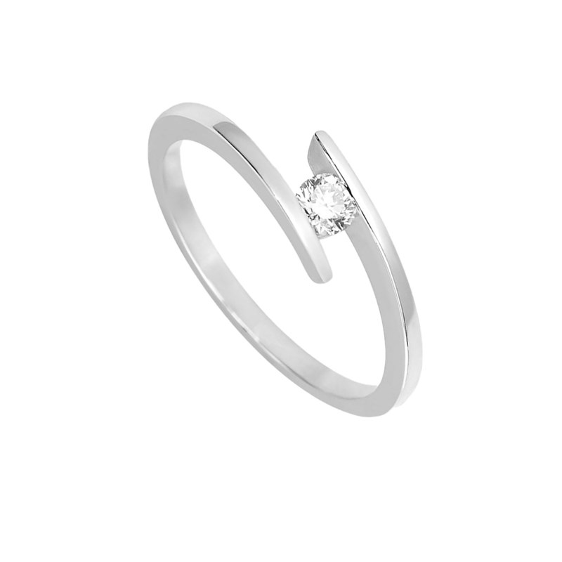 Bague Femme - Or 18 Carats - Diamant 0,14 Carats - vue 2