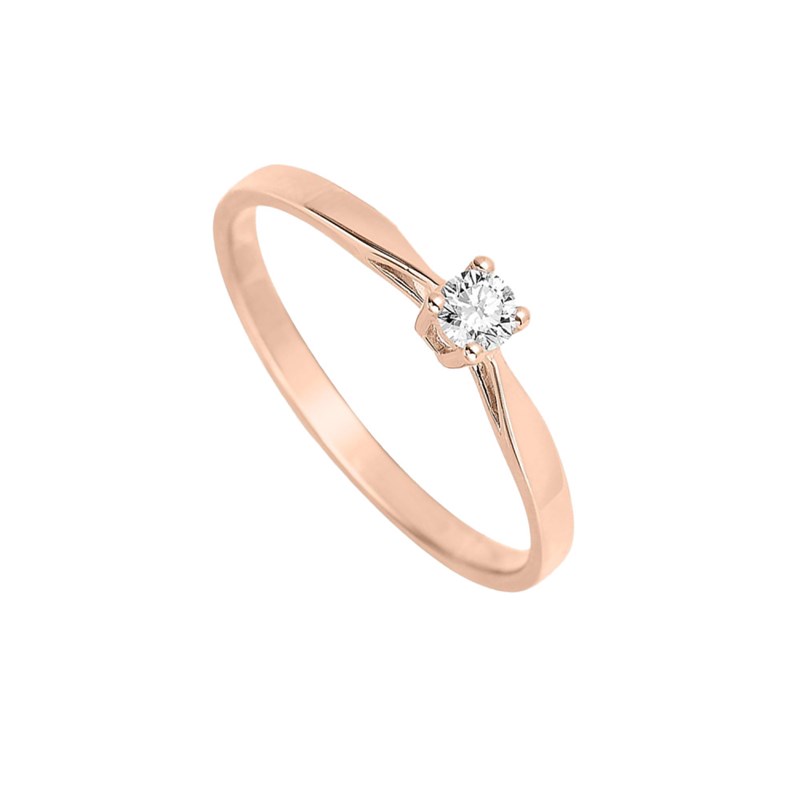 Bague Femme - Or 18 Carats - Diamant 0,1 Carats - vue 2